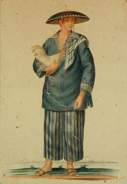 Egy manilai indián (kézszínű litho) alkotó: Carl Johann Karuth