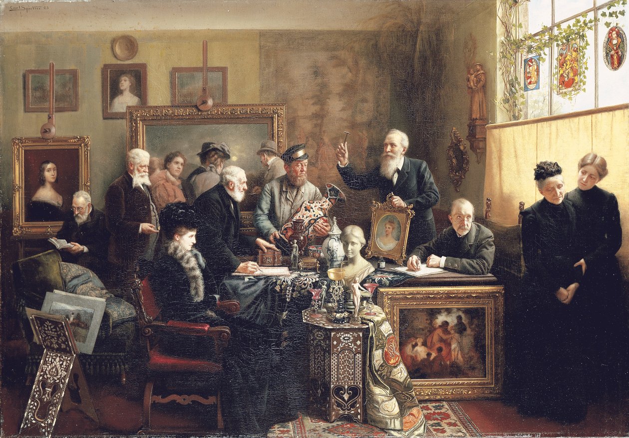 Az ingatlanárverés, 1903 alkotó: Carl Johann Spielter