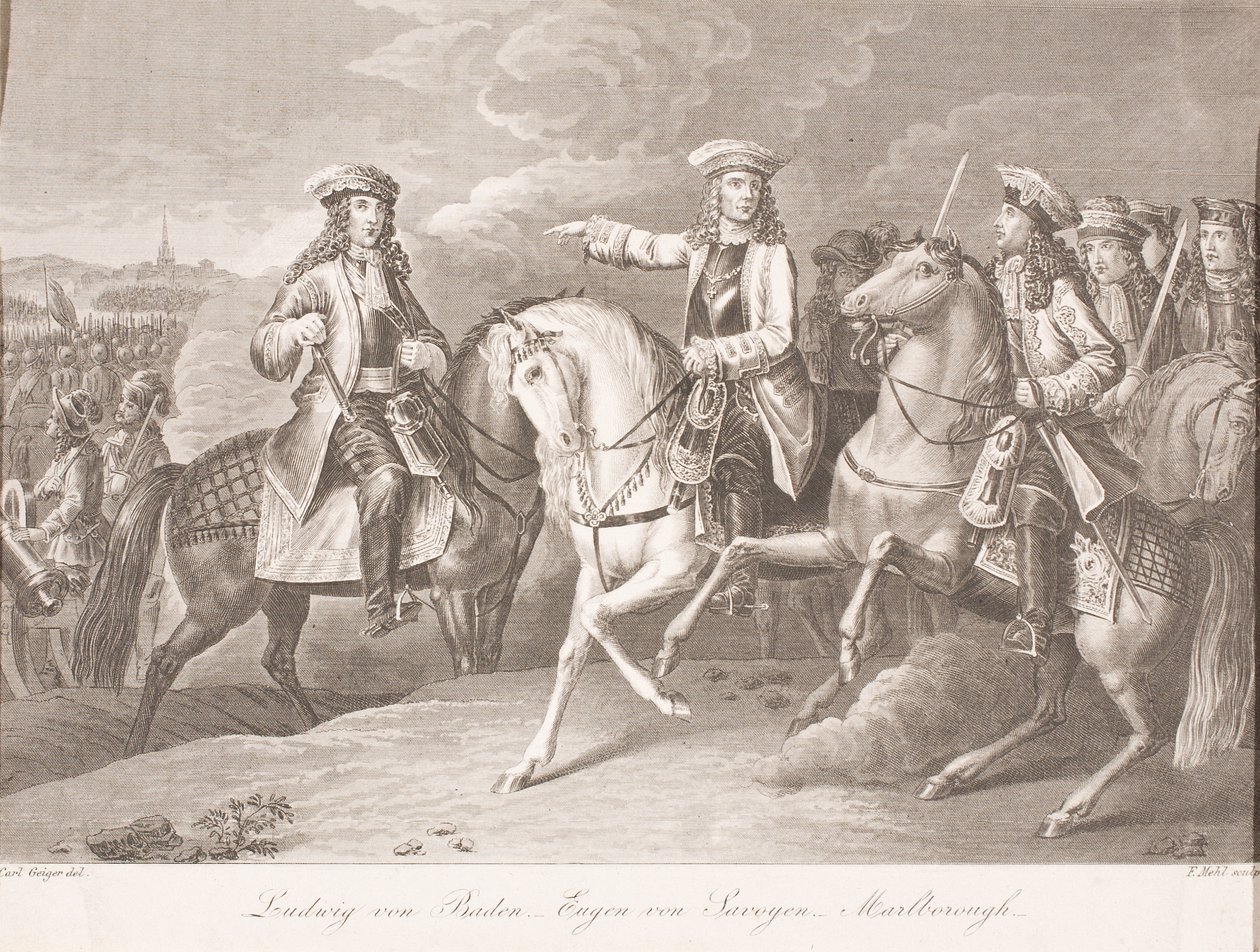 Ludwig Wilhelm baden-badeni őrgróf, Savoyai Jenő herceg és John Churchill, Marlborough hercege alkotó: Carl Joseph Geiger