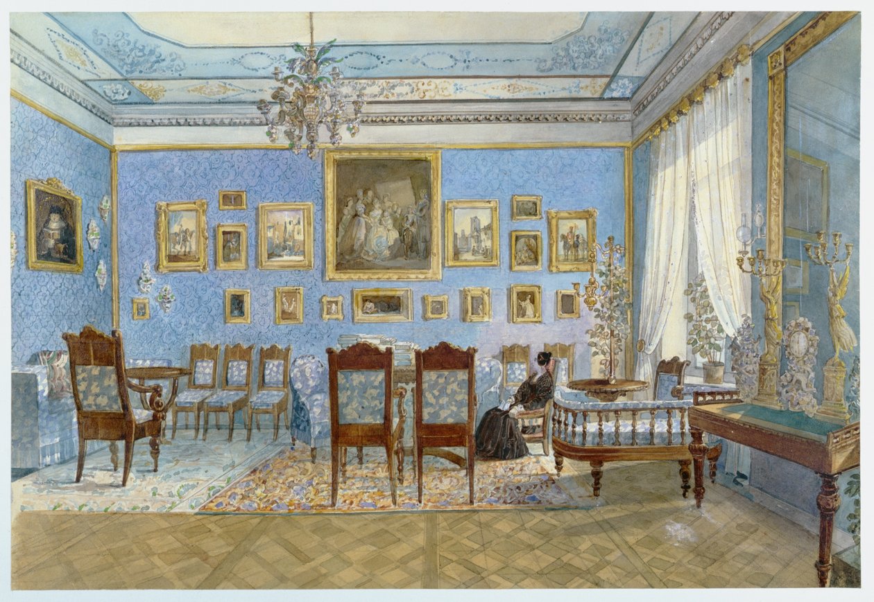 Madame Hanska (1801-82) szalonja Szentpéterváron (wc papíron) alkotó: Carl Kollmann