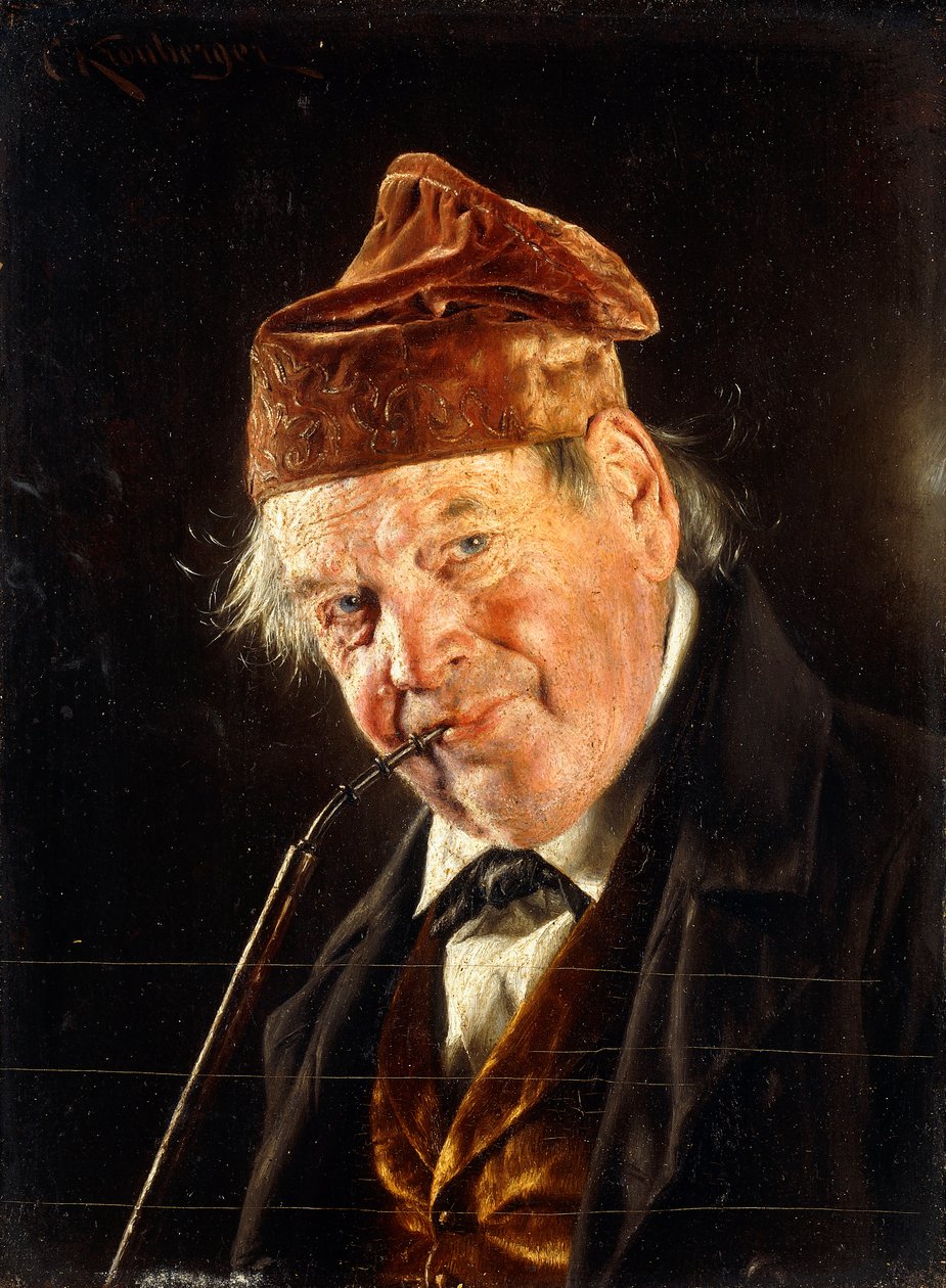 Egy ember pipával, alkotó: Carl Kronberger
