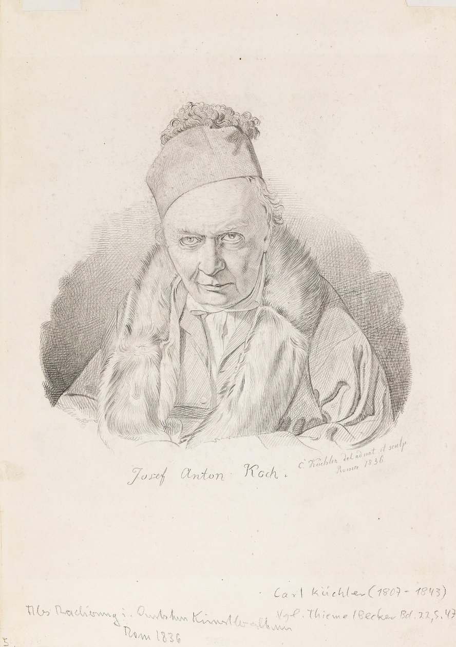 Joseph Anton Koch festő portréja 1768-1839, 1836. alkotó: Carl Küchler