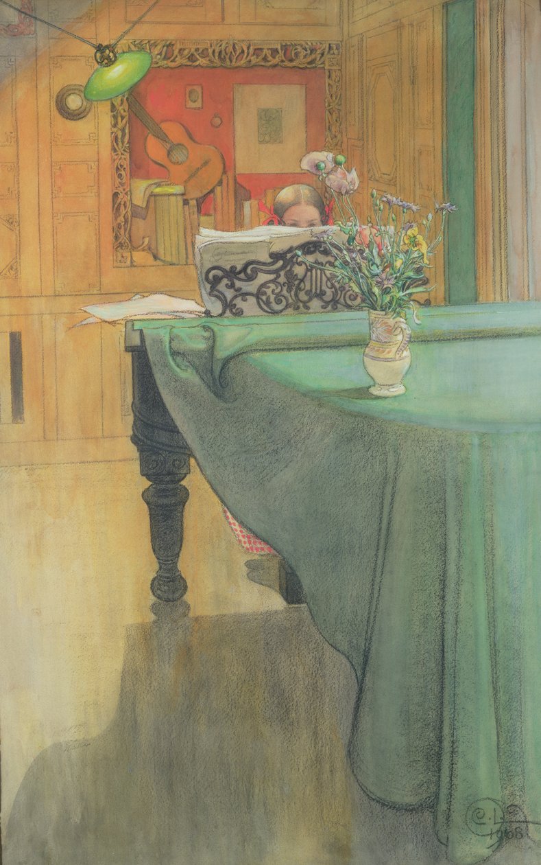 Brita a zongoránál, 1908 alkotó: Carl Larsson