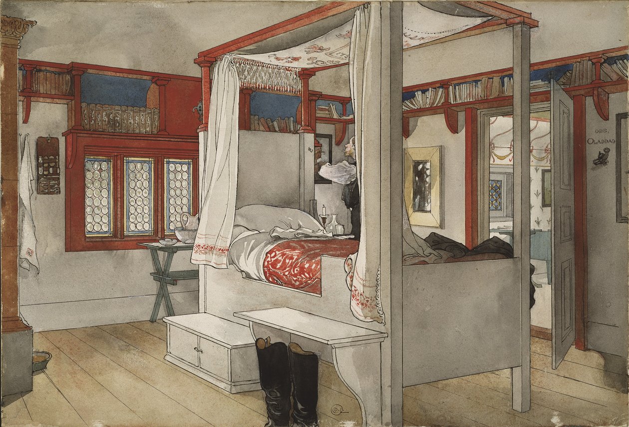 Daddys Room, Az otthon sorozatból, 1895 körül (wc papíron) alkotó: Carl Larsson