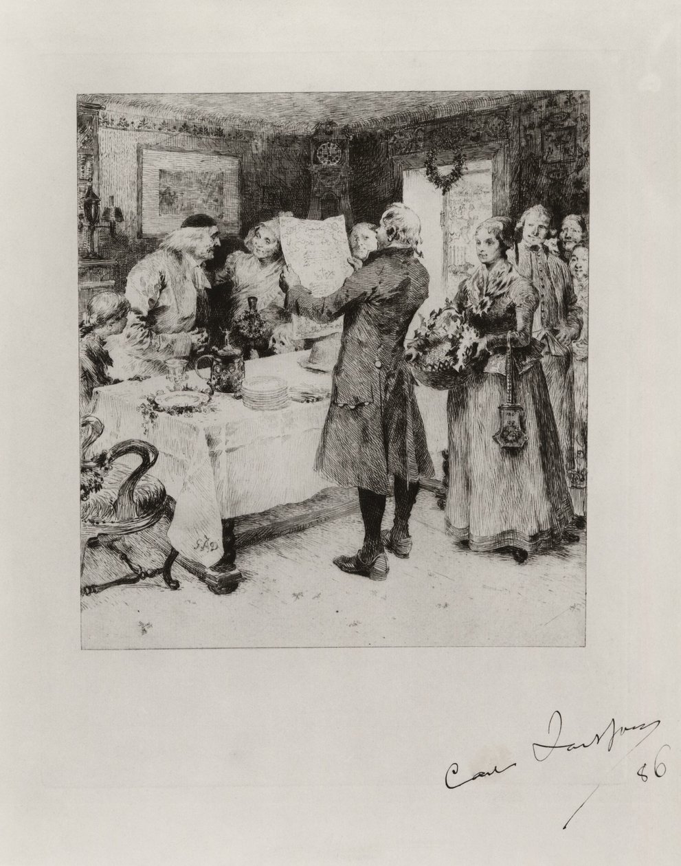 „A vidám ünnepség”. Illusztráció Anna Maria Lenngren költeményéhez. I. állapot alkotó: Carl Larsson