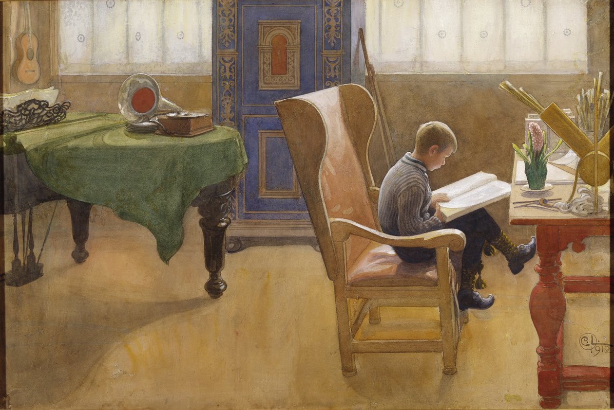 Esbjörn a Tanulósarokban alkotó: Carl Larsson