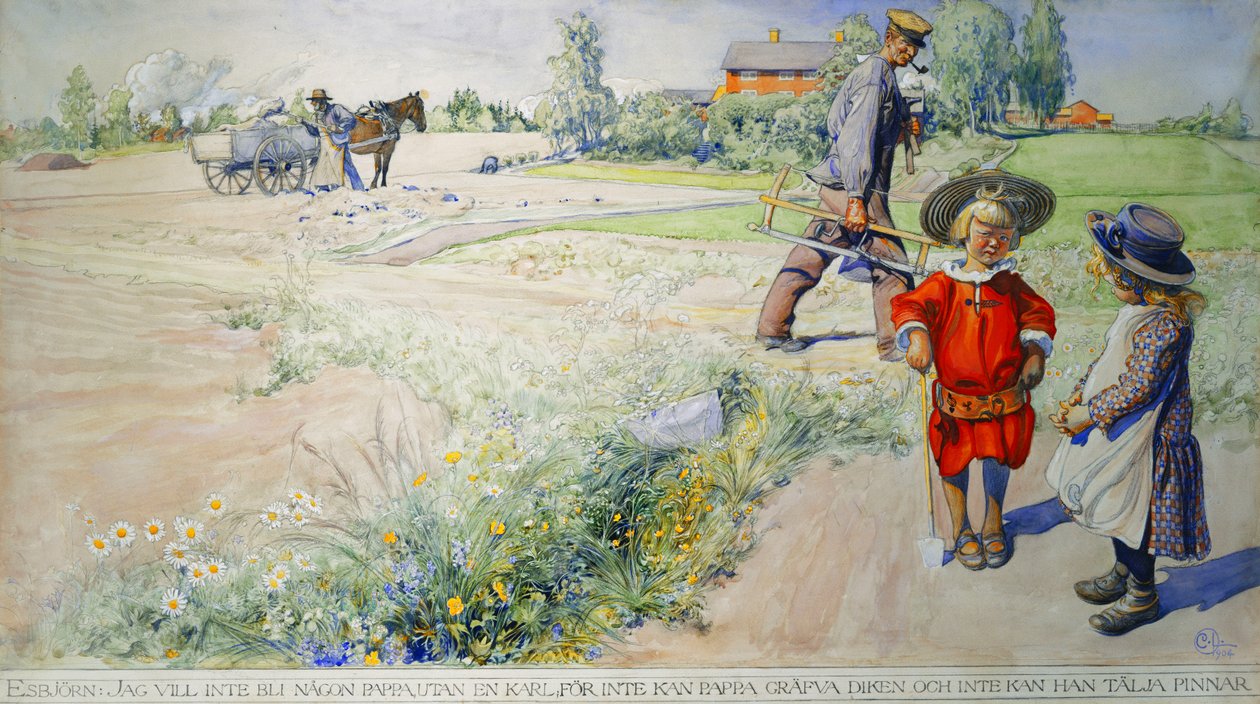 Esbjorn és a parasztlány; Esbjorn és Bondflickan, 1904 alkotó: Carl Larsson