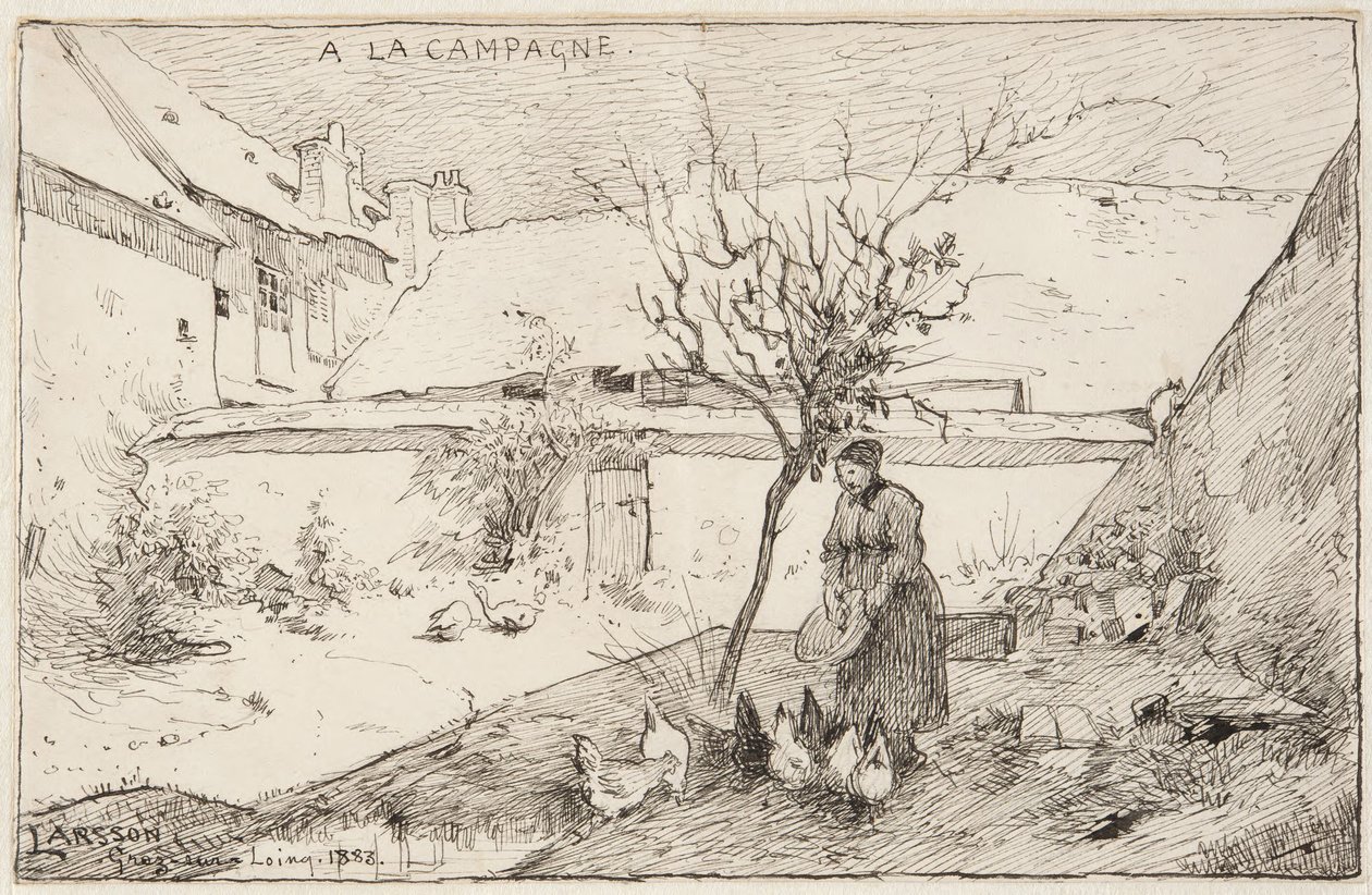 Francia parasztgazdaság alkotó: Carl Larsson