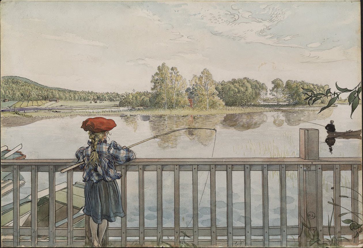 Lisbeth Angling. Az „A Home” című sorozatból (26 akvarell) alkotó: Carl Larsson