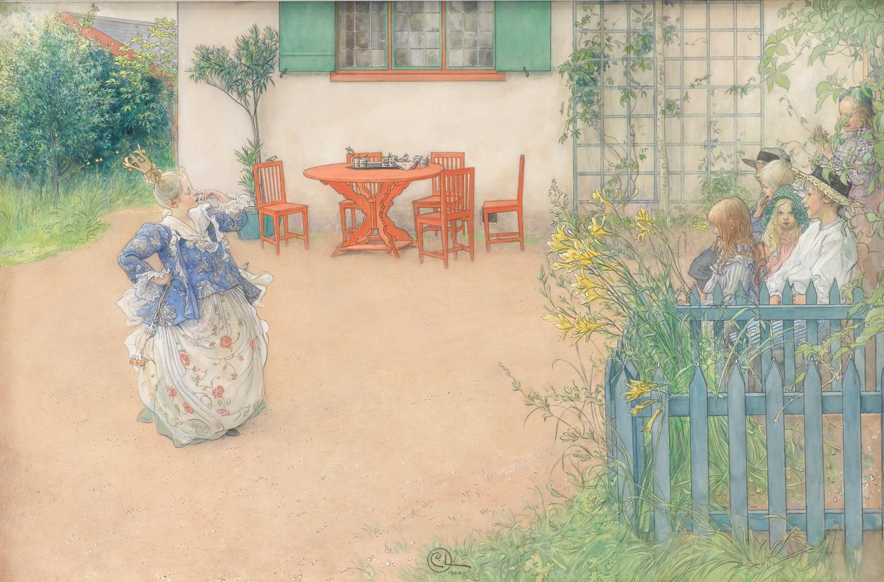 Lisbeth, mint a gonosz hercegnő a "Fågel Blå" című mesében, P.D.A. Atterbom alkotó: Carl Larsson