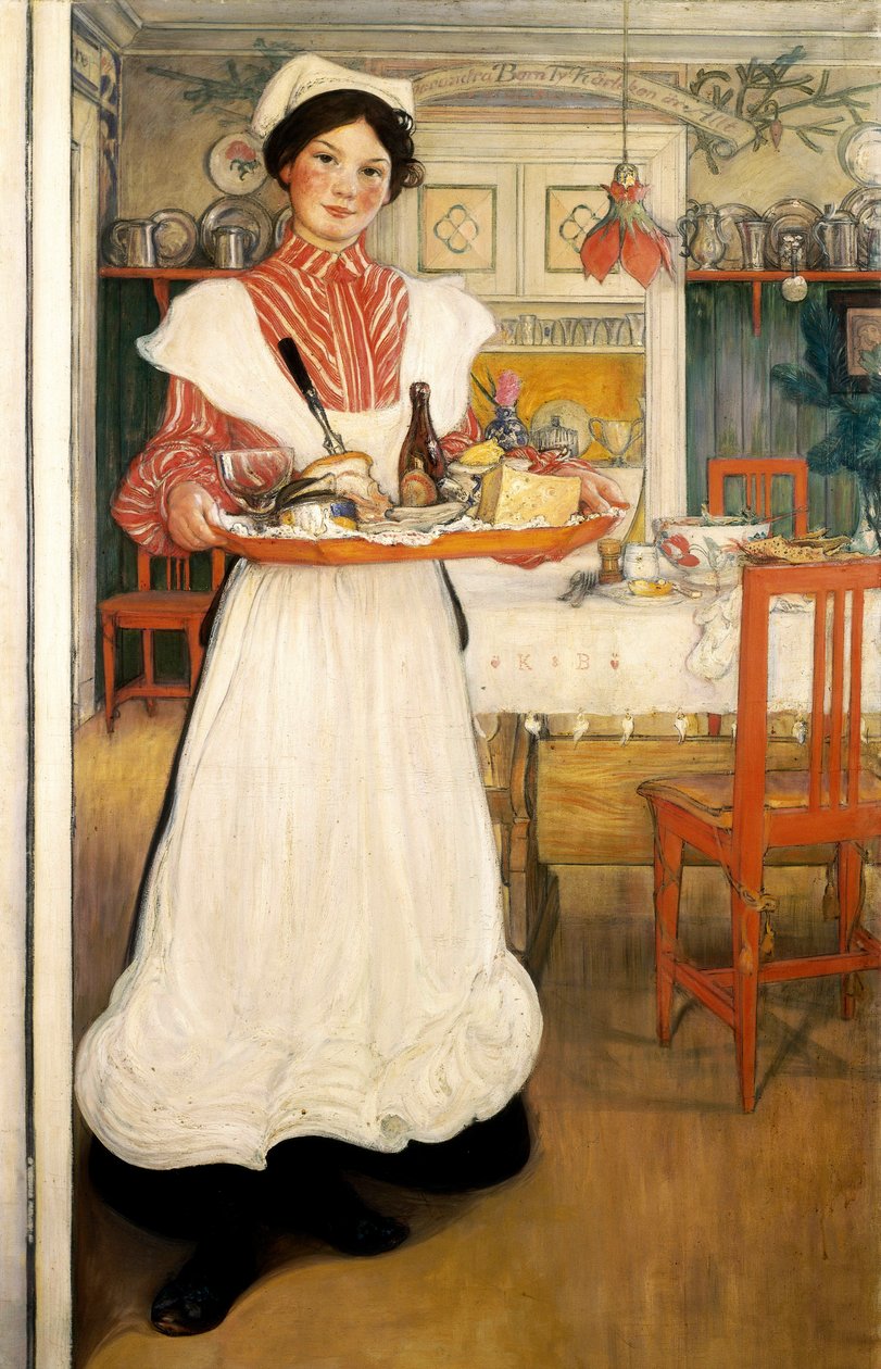Martina tálcán hordja a reggelit alkotó: Carl Larsson