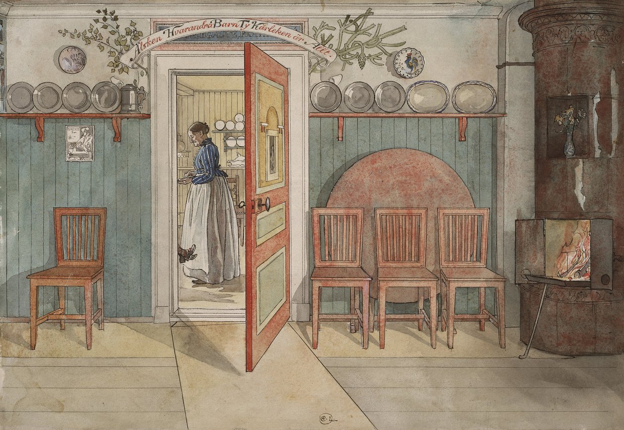 Öreg Anna, az Egy otthon sorozatból, 1895 körül (wc papíron) alkotó: Carl Larsson