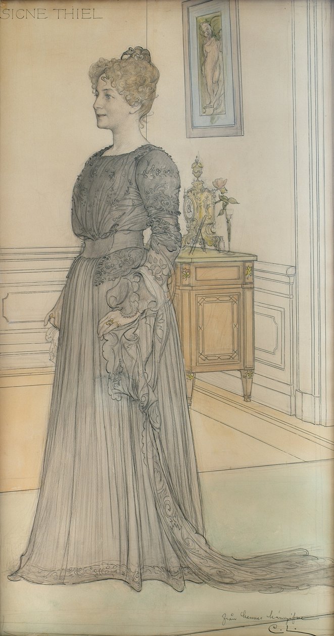 Signe Thiel asszony portréja alkotó: Carl Larsson