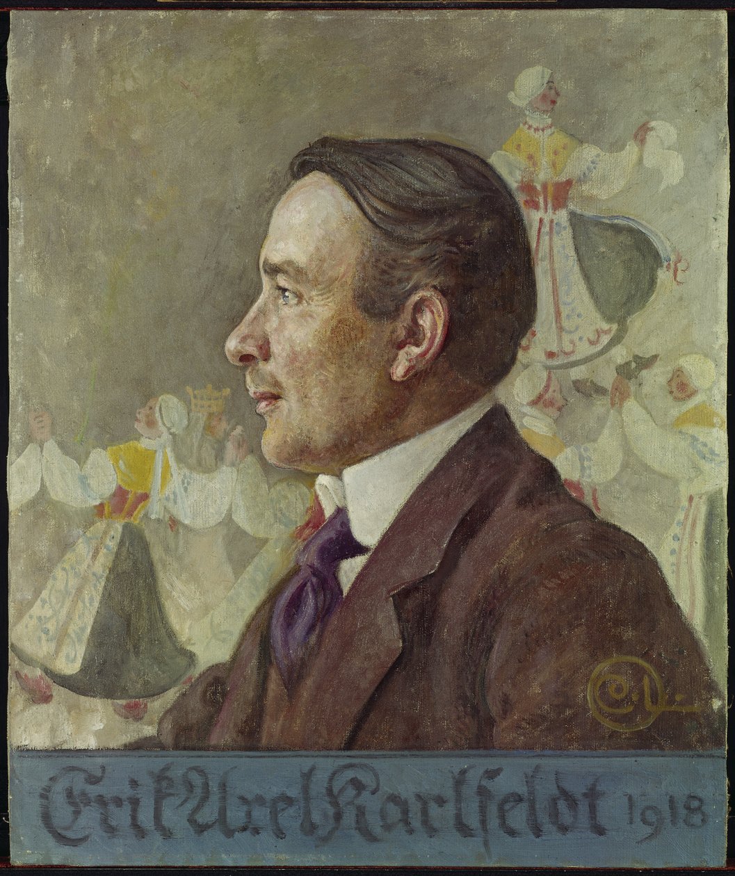 Erik Axel Karlfeldt költő portréja alkotó: Carl Larsson