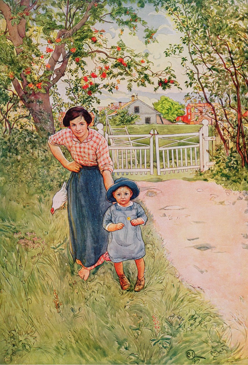Mondj egy szépet, hogyan csinálsz a nagybátyáddal, 1917, egy kereskedelmileg nyomtatott portfólióból, amelyet 1939-ben adtak ki alkotó: Carl Larsson