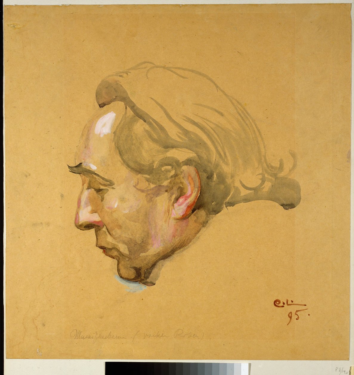 A Sergel-freskó. Sergel fejének vázlata alkotó: Carl Larsson