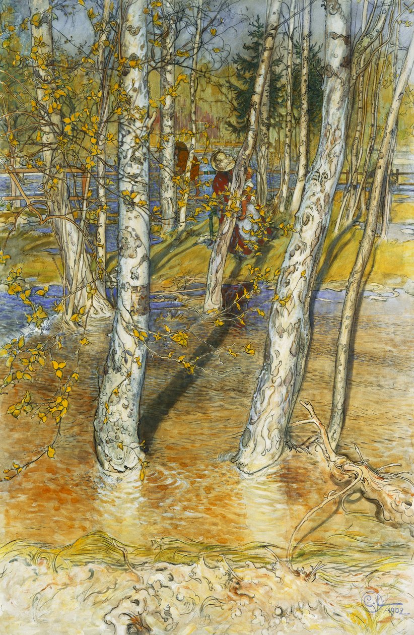 Tavaszi árvíz, 1902 alkotó: Carl Larsson