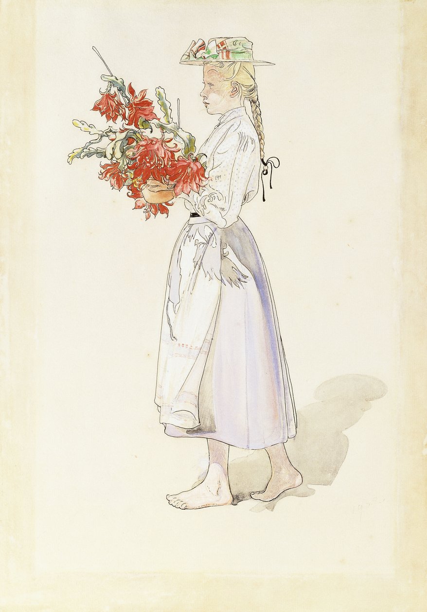 Tanulmány az Ute blaser sommarvind számára (Outdoors Blow the Summer Winds) alkotó: Carl Larsson