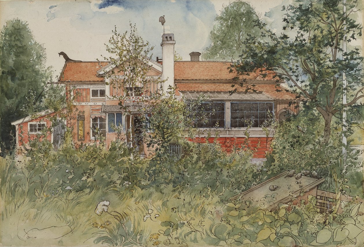 The Cottage, A Home sorozatból, 1895 körül (wc papíron) alkotó: Carl Larsson