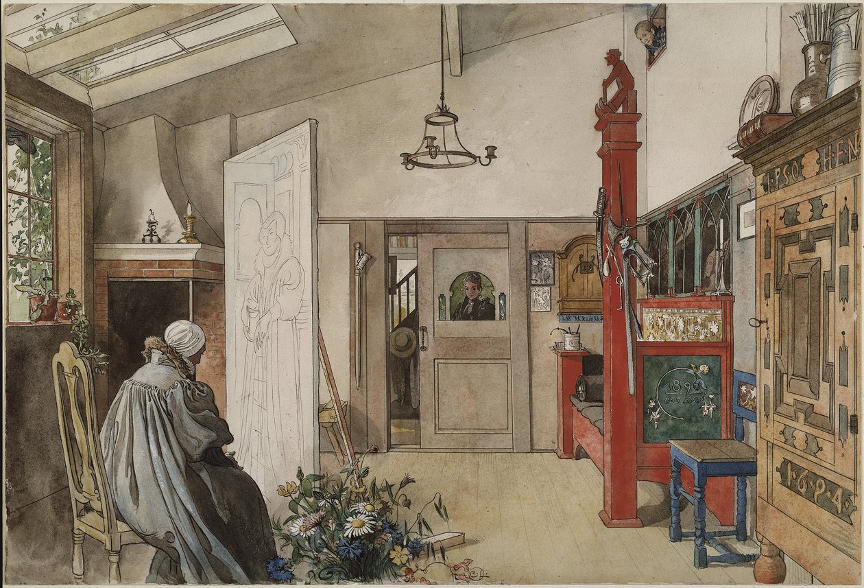 The Studio, A Home sorozatból, 1895 körül (wc papíron) alkotó: Carl Larsson