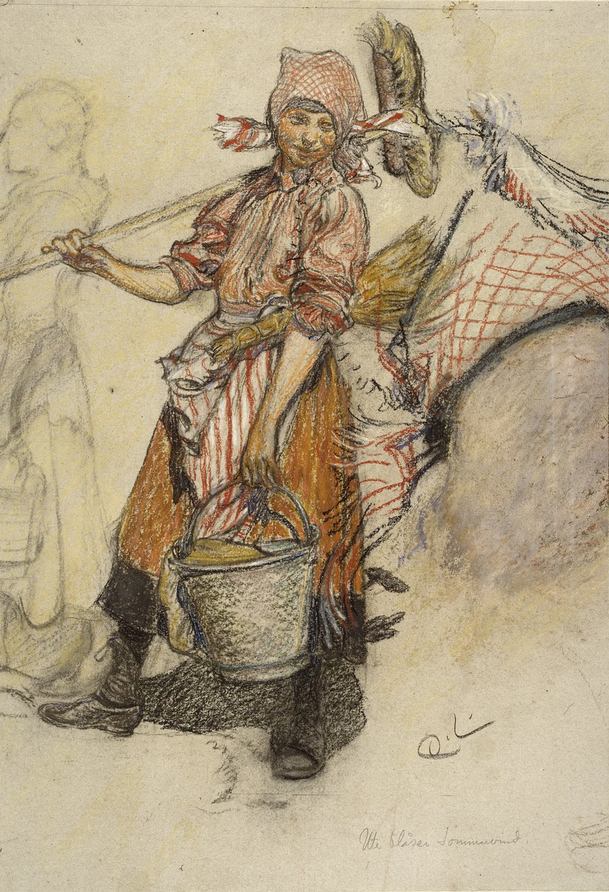 Mosónő (pasztell papíron) alkotó: Carl Larsson