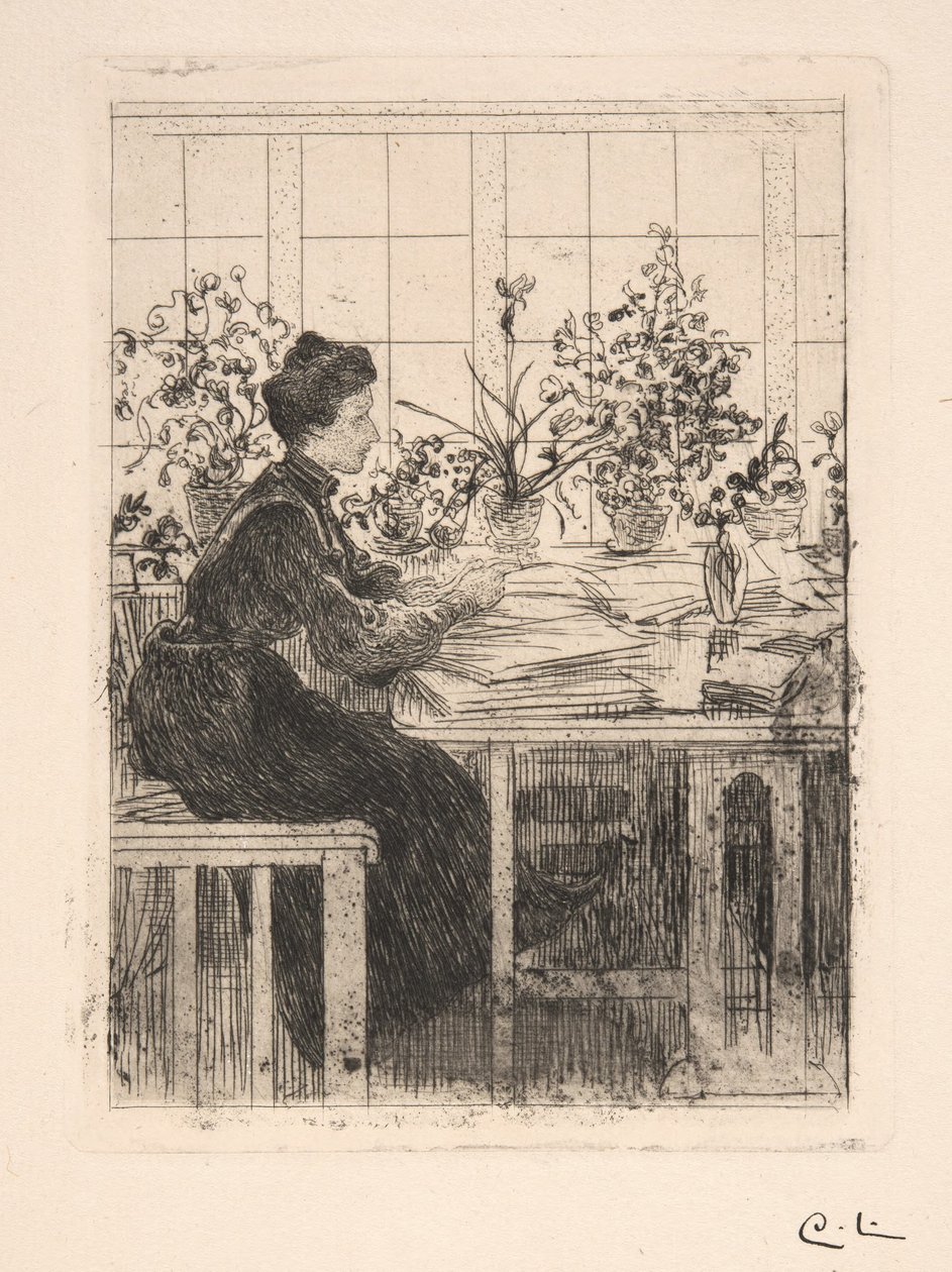 Wendela (Pfannenstillné) az ablaknál alkotó: Carl Larsson