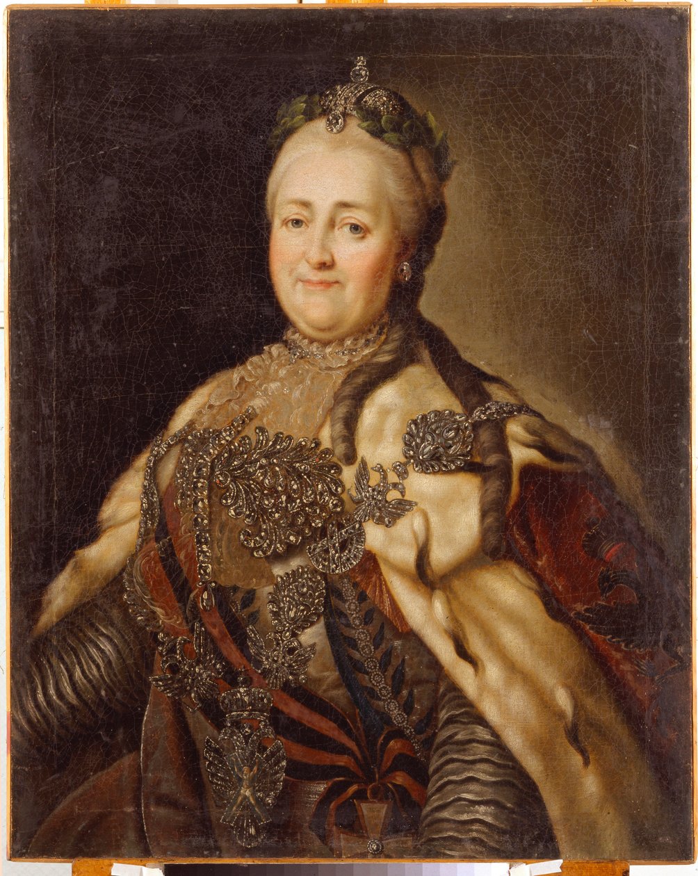 II. Katalin császárné (1729-1796) portréja. Carl Ludwig Johann Christineck (1732-1792) festménye, olaj, vászon alkotó: Carl Ludwig Christinek
