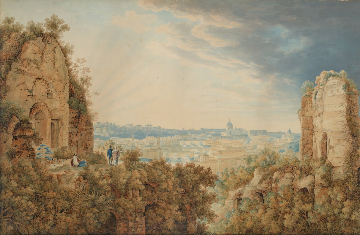 Róma kilátása a Palatinustól, 1813-17. alkotó: Carl Ludwig Frommel