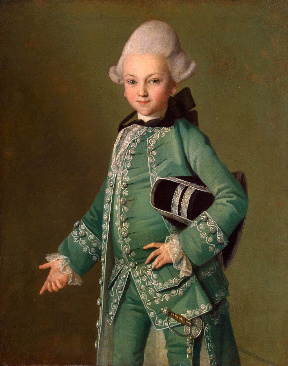 Alekszej Bobrinszkij gróf gyermekkori portréja, 1769. alkotó: Carl Ludwig Johann Christineck