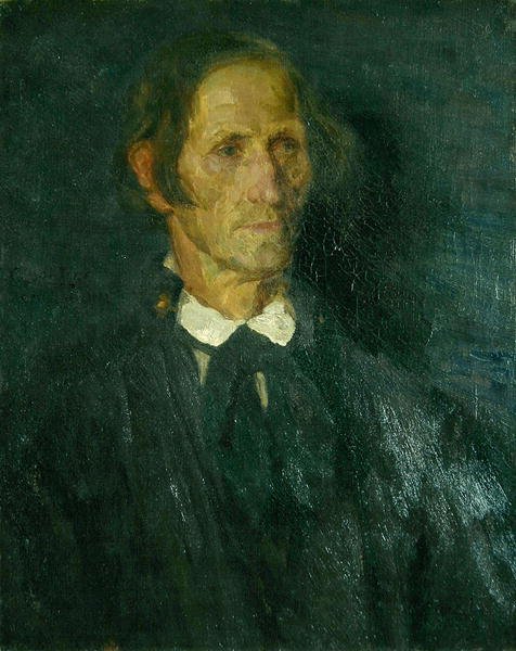 A schwalmi Rupp juhász és vászonszövő portréja (olaj, vászon) alkotó: Carl Ludwig Noah Bantzer