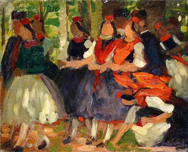Tanulmány a „Woodland Walk”-hoz (olaj, karton) (lásd még: 269333) alkotó: Carl Ludwig Noah Bantzer
