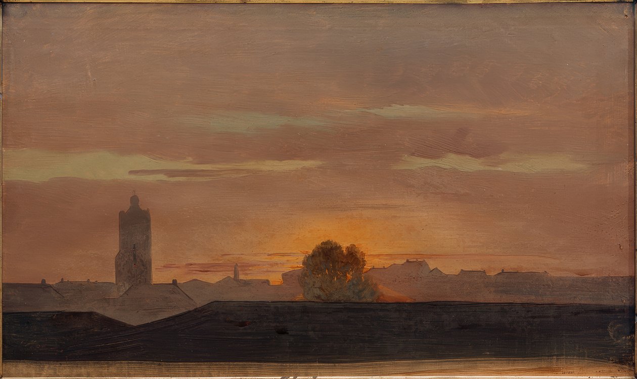 Darmstadt, kilátás a kastély stúdiójából alkotó: Carl Ludwig Seeger