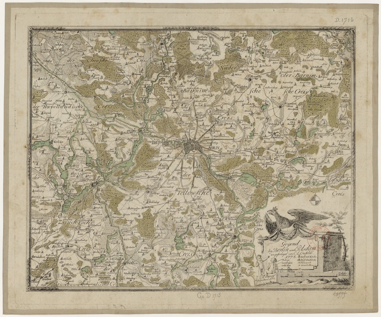 Berlin és Potsdam környéke (col.) - Oesfeld 1778 alkotó: Carl Ludwig von Oesfeld