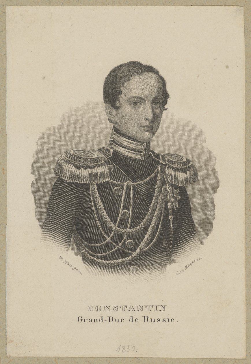 Konstanty Mikołajewicz Romanow (1827 Szentpétervár - 1892 Pawłowsk) - Oroszország nagyhercege, tábornok és a Lengyel Királyság helytartója, a Kongresszusi Lengyelország Államtanácsának elnöke, flottatengernagy alkotó: Carl Mayer
