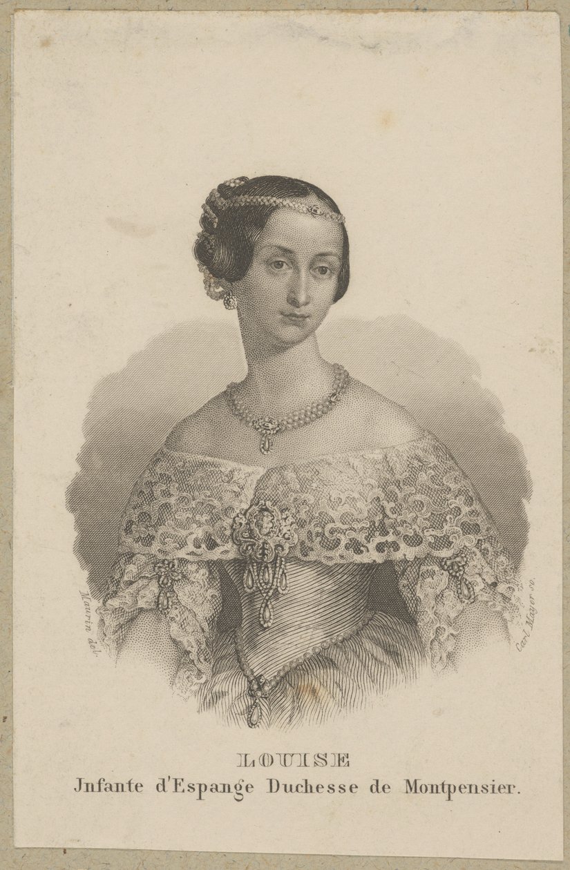 Spanyolországi Maria Ludwika Ferdynanda (valójában María Luísa Fernanda de Borbón, 1832 Madrid - 1897 Sevilla) - spanyol infánsnő és Montpensier hercegnéje alkotó: Carl Mayer