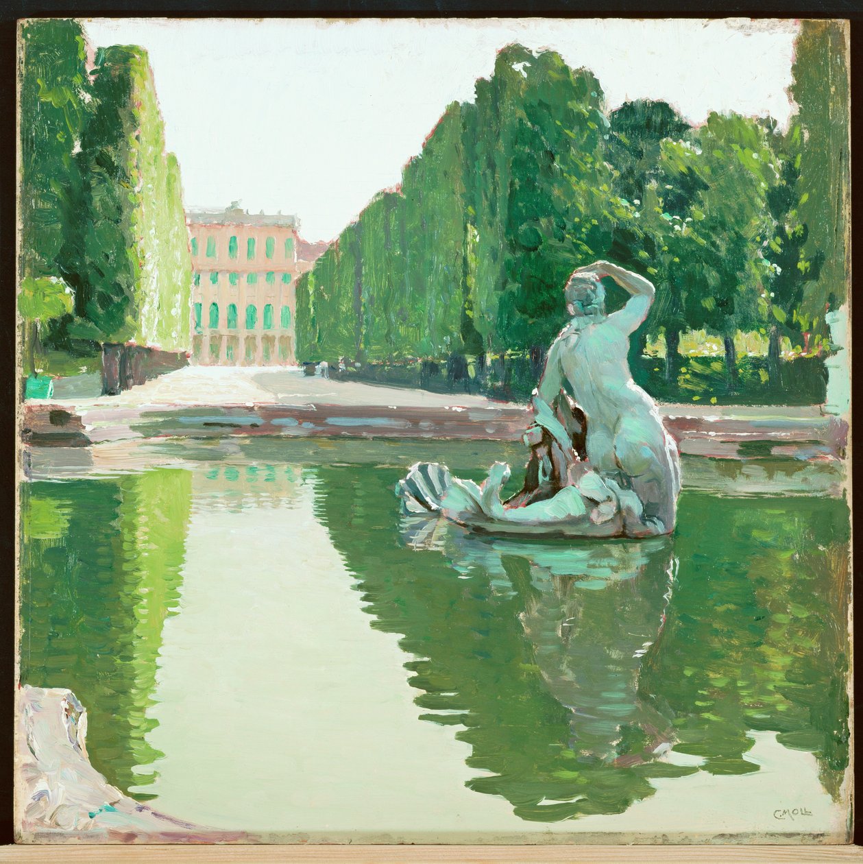 A gyönyörű szökőkút a schönbrunni parkban -1910 ... (festmény, vászon) alkotó: Carl Moll