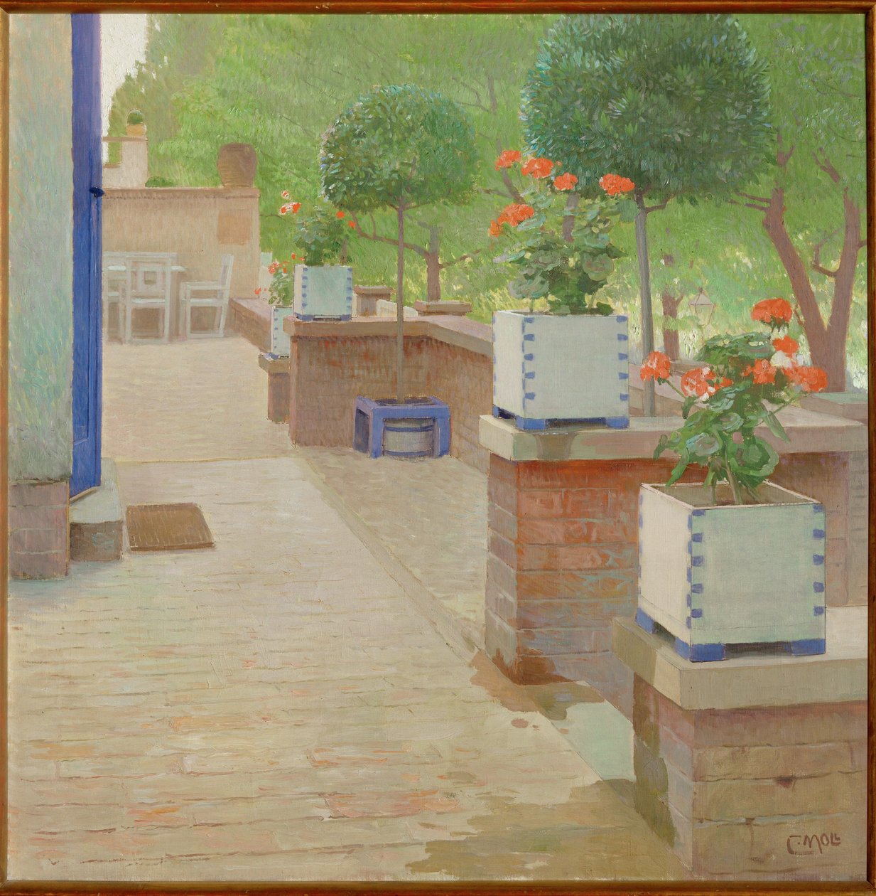 Gartenterrasse - Kerti terasz ... (festmény vászonra) alkotó: Carl Moll