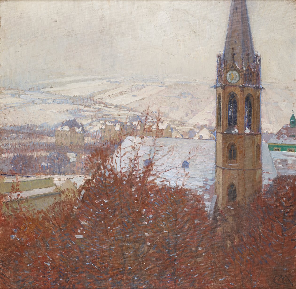 Heiligenstadt a hóban alkotó: Carl Moll