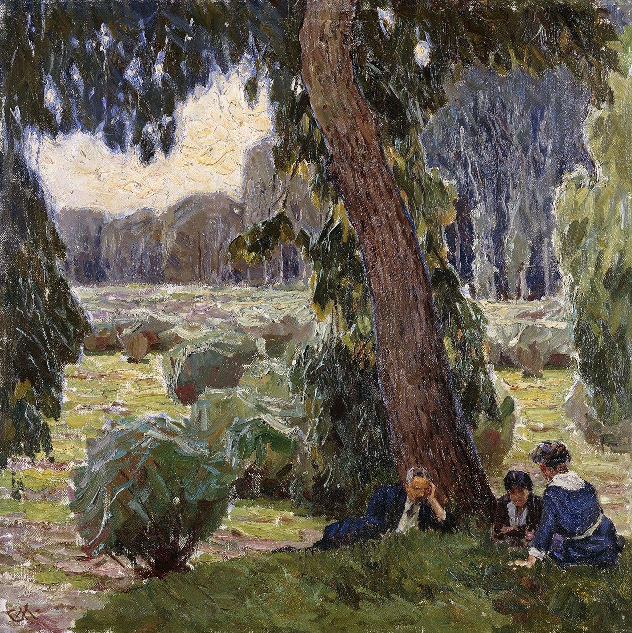 Pihenjen az Au-ban; Rast in der Au alkotó: Carl Moll