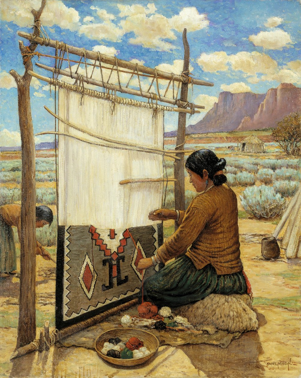 Navajo Weaver alkotó: Carl Moon