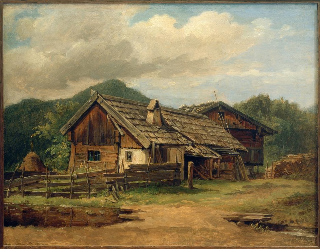 C.Morgenstern, parasztházak Schlehdorfban alkotó: Carl Morgenstern