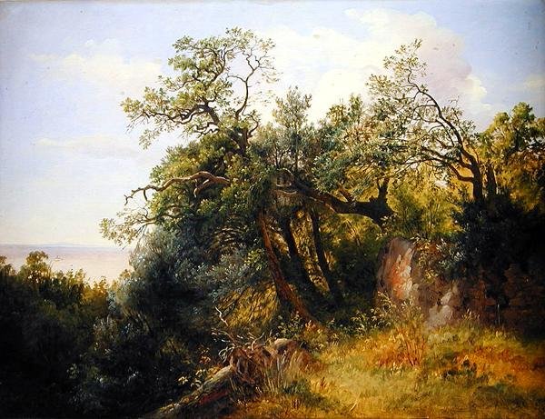 Az Ariccia parkban (olaj, papír, vászon) alkotó: Carl Morgenstern