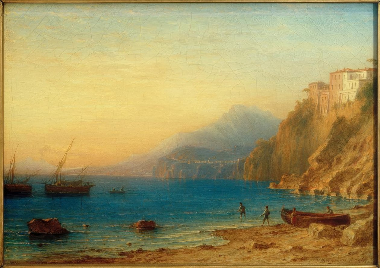 Torquato Tasso, apai ház Sorrentóban / festmény v. C. Hajnalcsillag alkotó: Carl Morgenstern