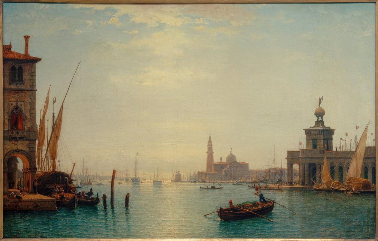 Velence, Canal Grande, kilátás S.Giorgióra… / C.Morgenstern alkotó: Carl Morgenstern