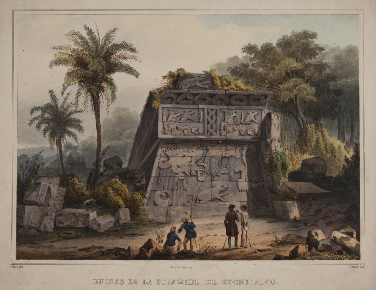 Xochicalco piramisának romjai alkotó: Carl Nebel