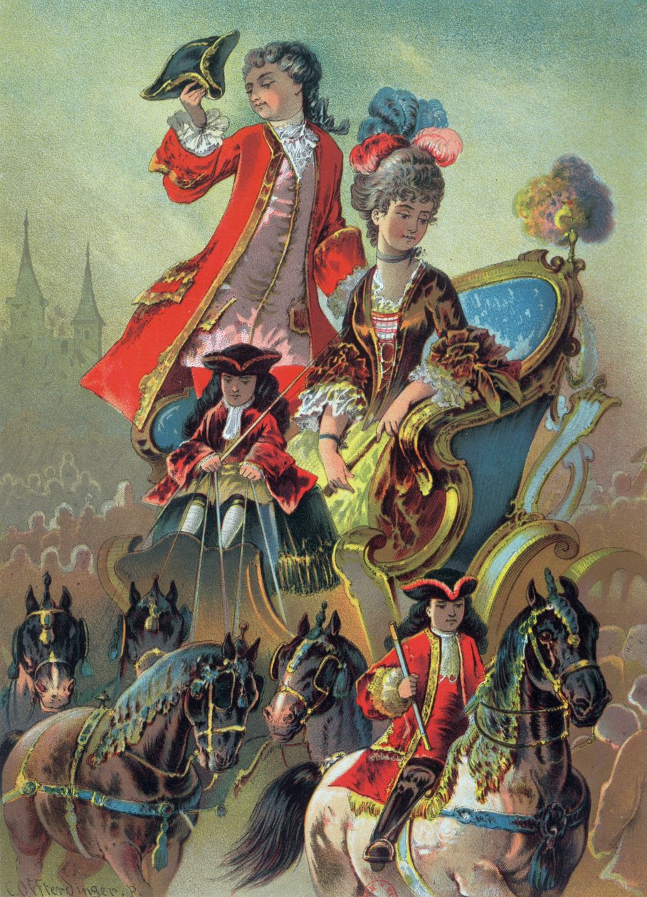 A szekéren, illusztráció a Diótörőből, E.T.A Hoffman (1776-1822) 1883 alkotó: Carl Offterdinger