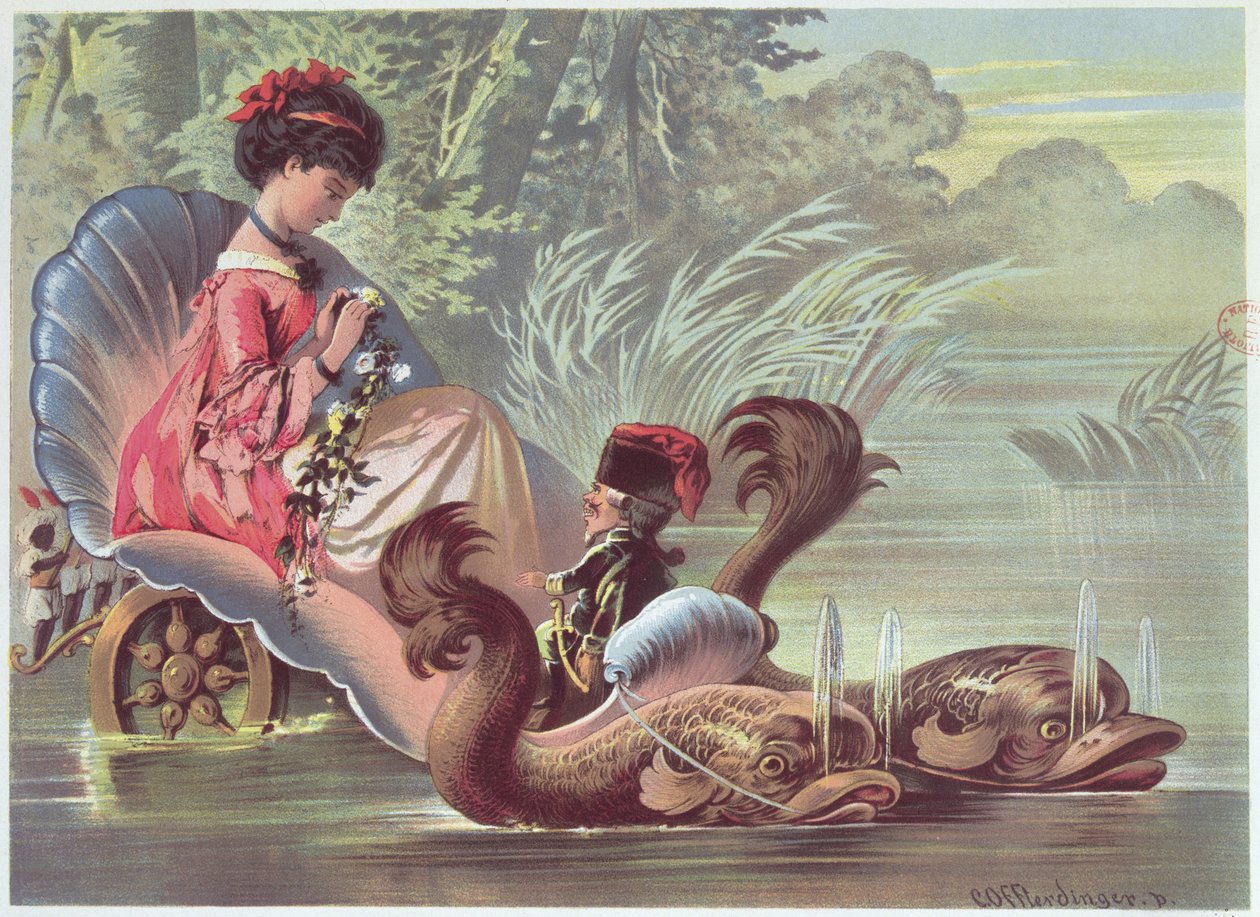 A vízen, illusztráció a "Diótörő"-ből, E.T.A. Hoffman (1776-1822) 1883 alkotó: Carl Offterdinger