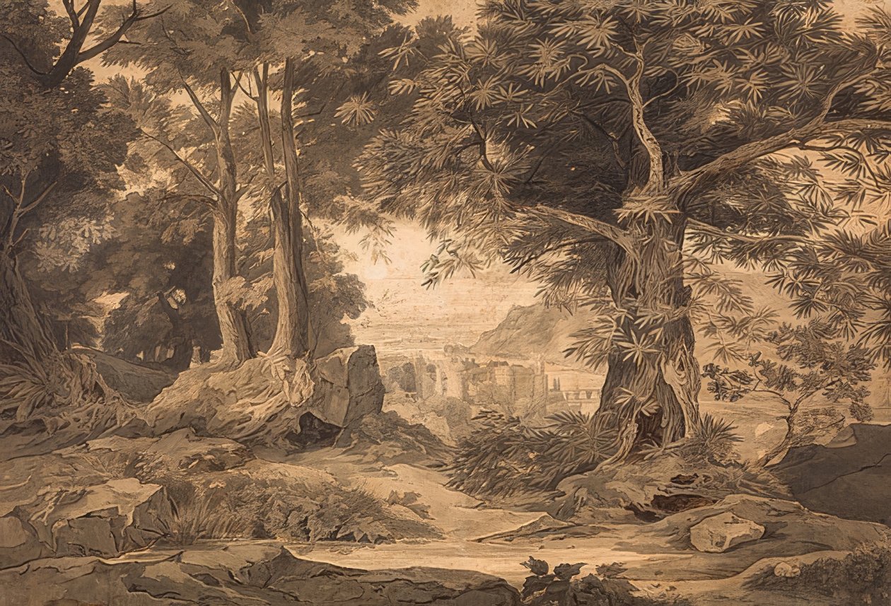 Kilátás a heidelbergi várra a Kaiserstuhl felé vezető úton alkotó: Carl Philipp Fohr