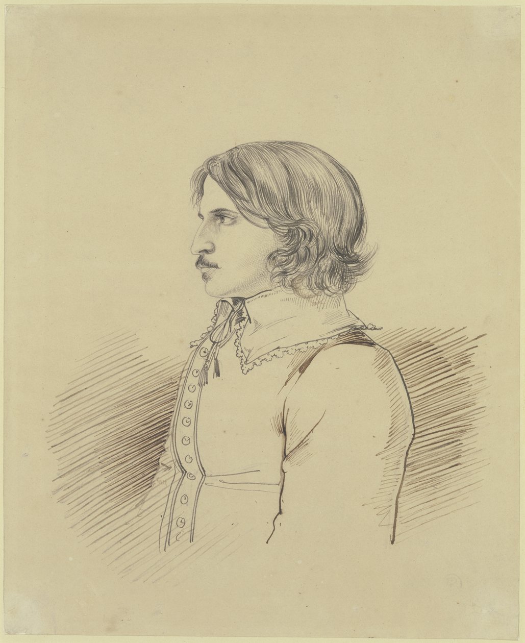 A heidelbergi „Teutsche Lesegesellschaft” köréhez tartozó ismeretlen diák portréja, 1816 alkotó: Carl Philipp Fohr