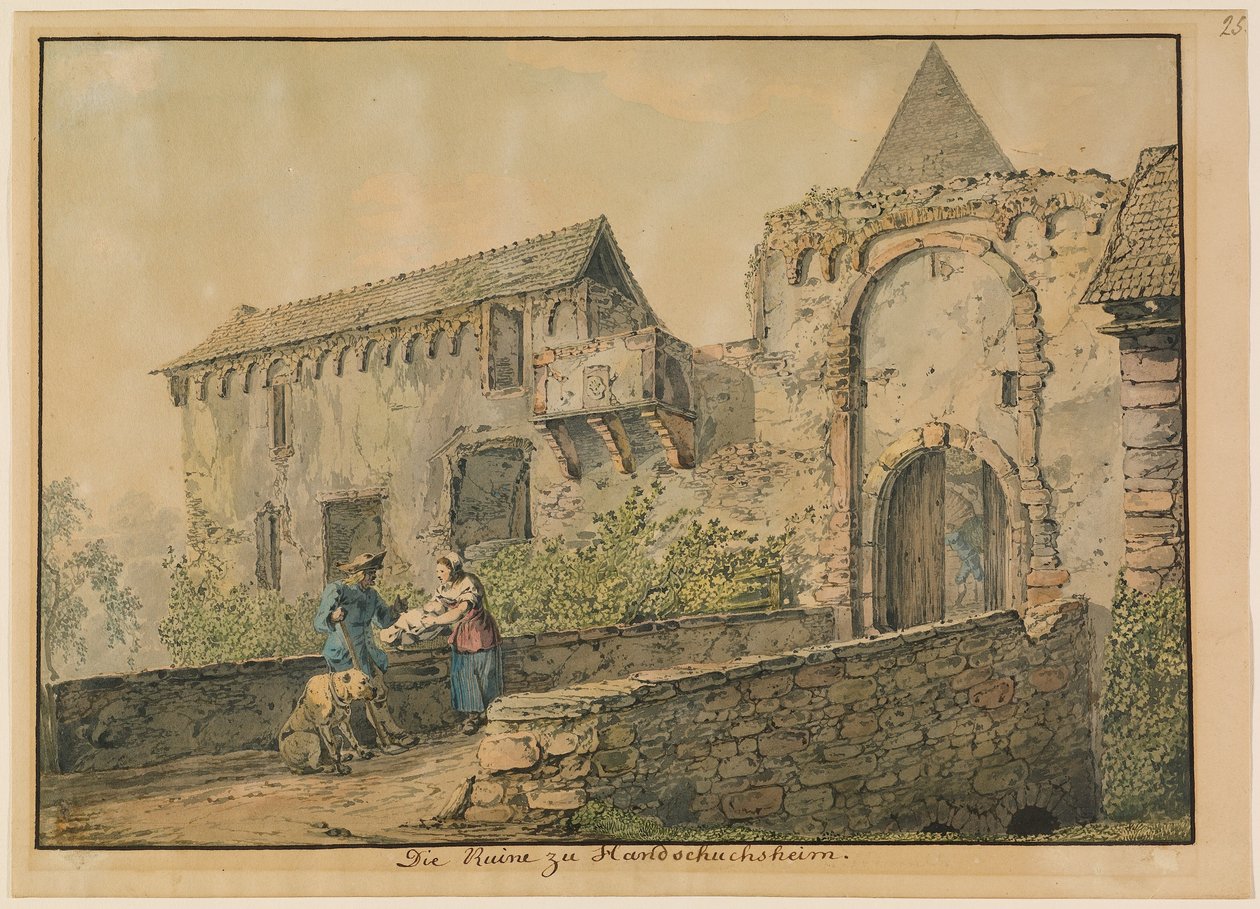 A Tiefburg romjai Handschuhsheimben alkotó: Carl Philipp Fohr